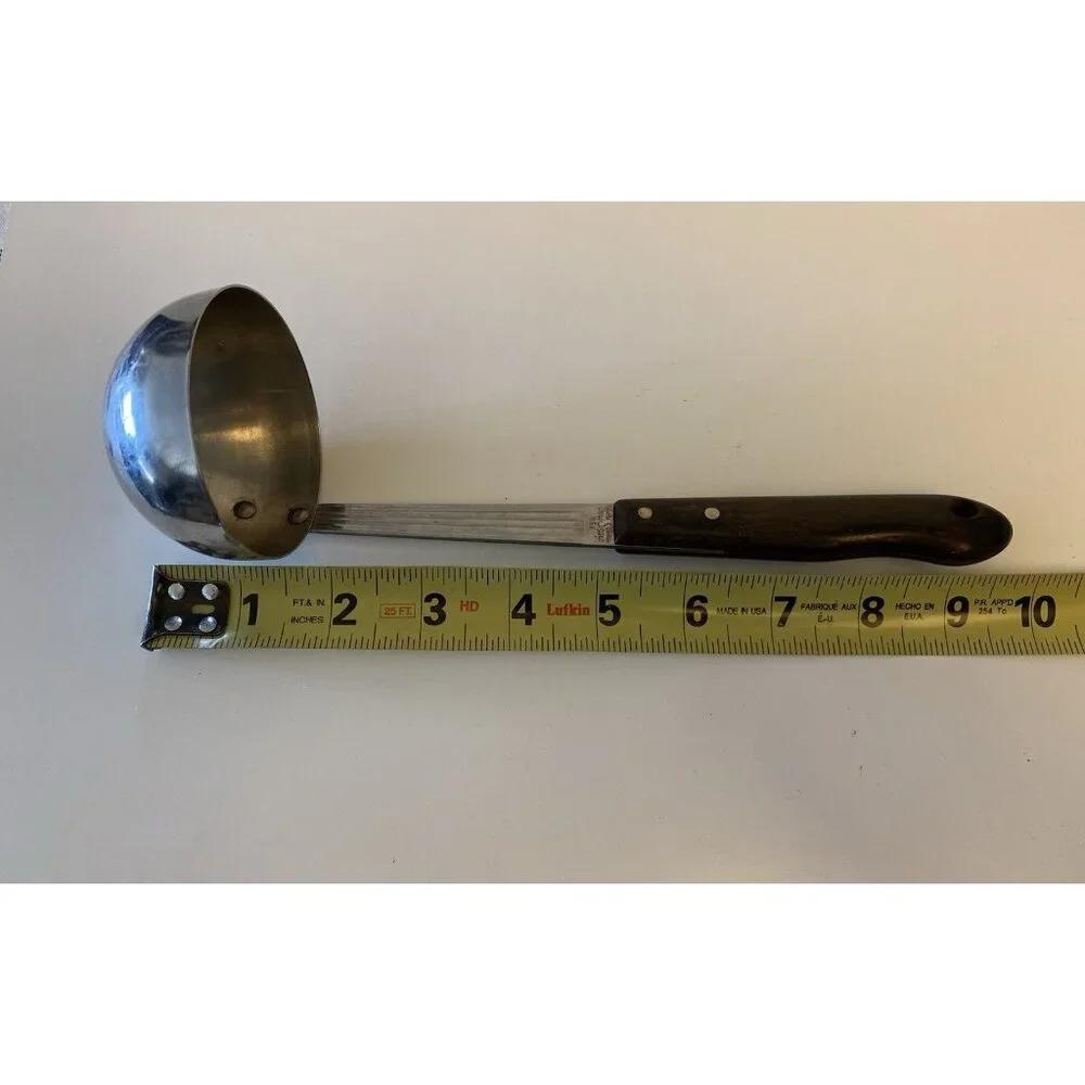 Vintage Veri-Sharp Ladle Stainless Steel 10” Riveted Wood Handle Made In USA